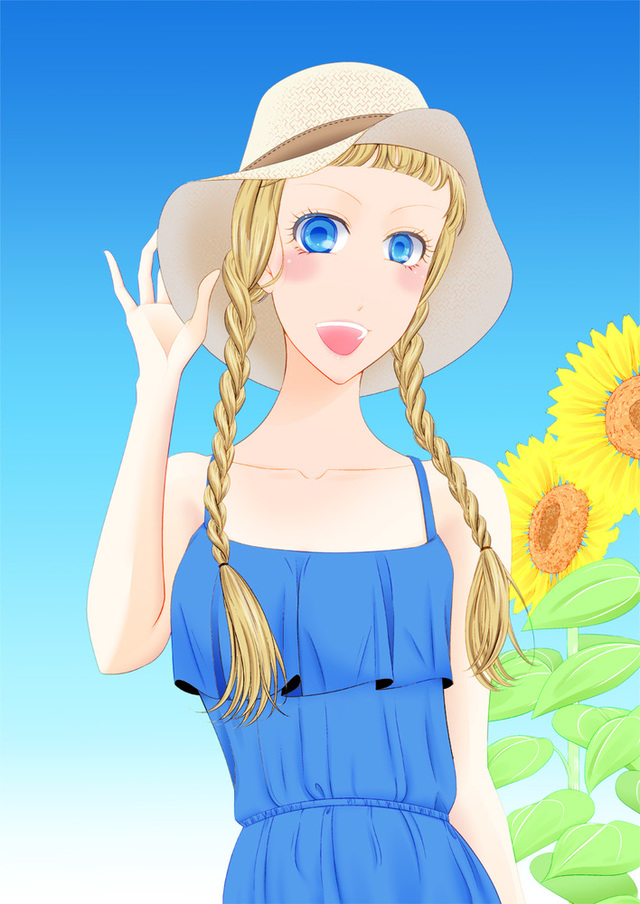 三つ編み少女