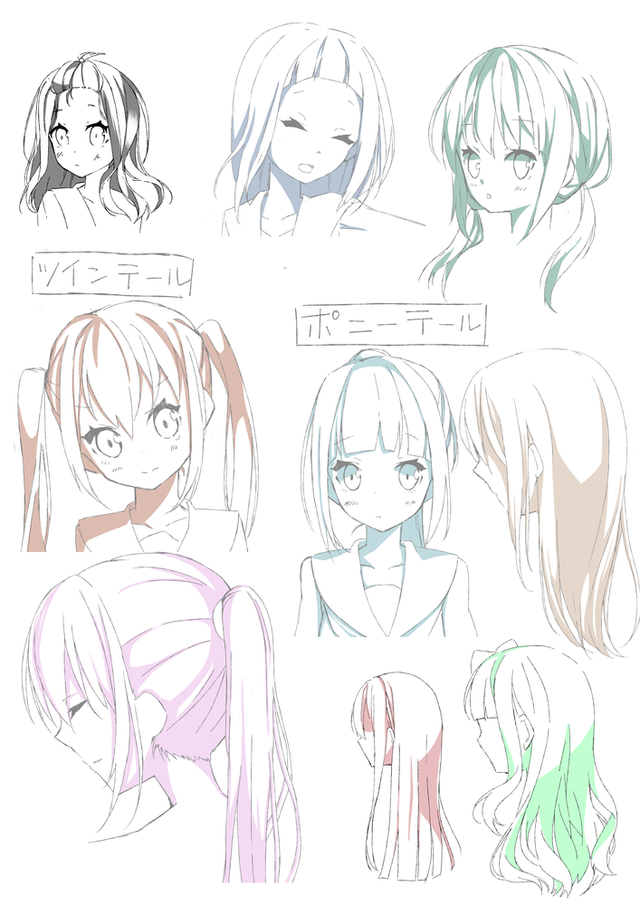 髪の描き方講座