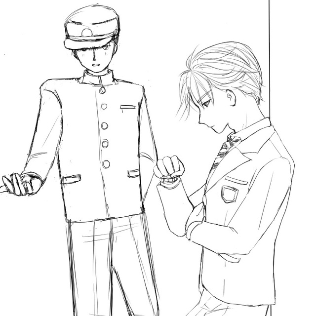 男子学生服の描き方～