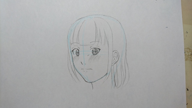 照れ顔