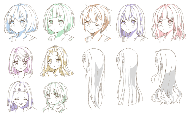髪の毛の描き方