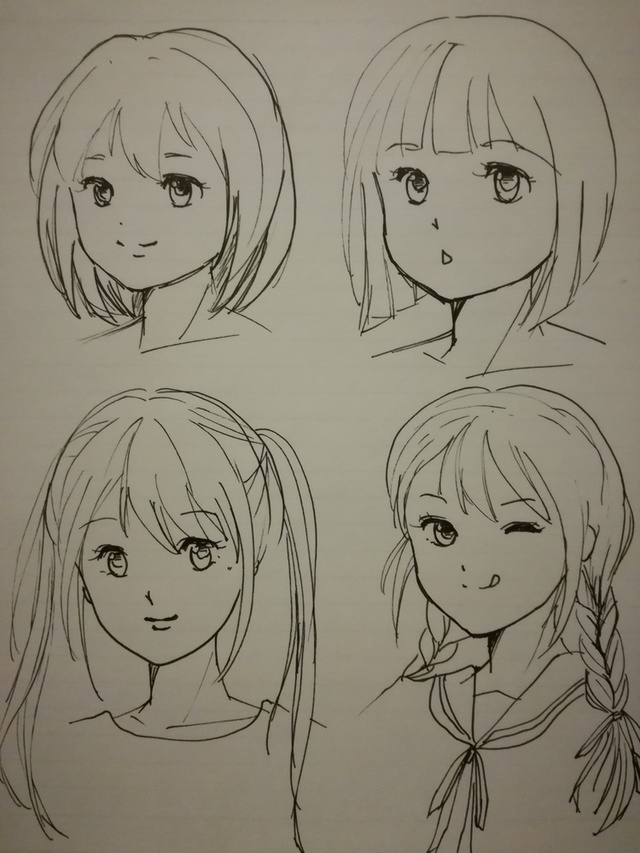 髪の毛の練習