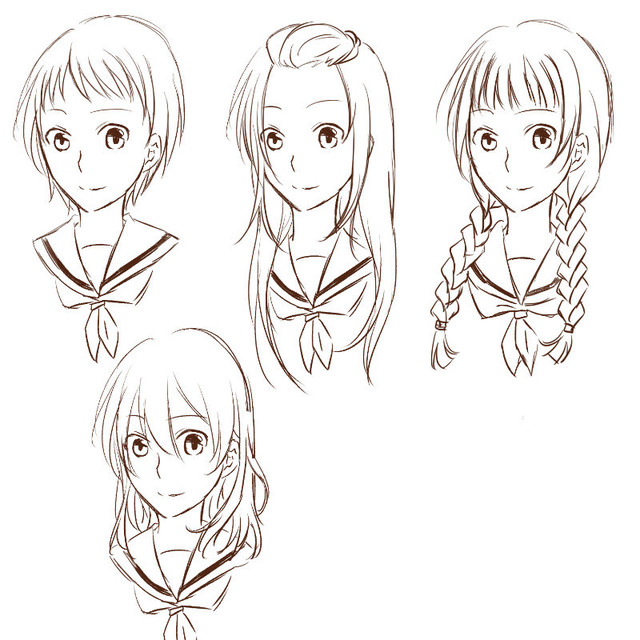 髪の描き方