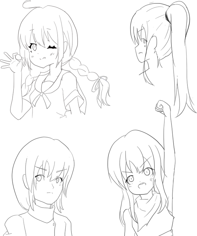 髪の毛練習