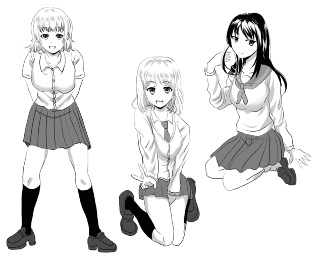 制服女子高校生　イラレポ