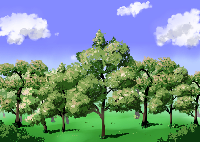 森を簡単に数分で描く方法