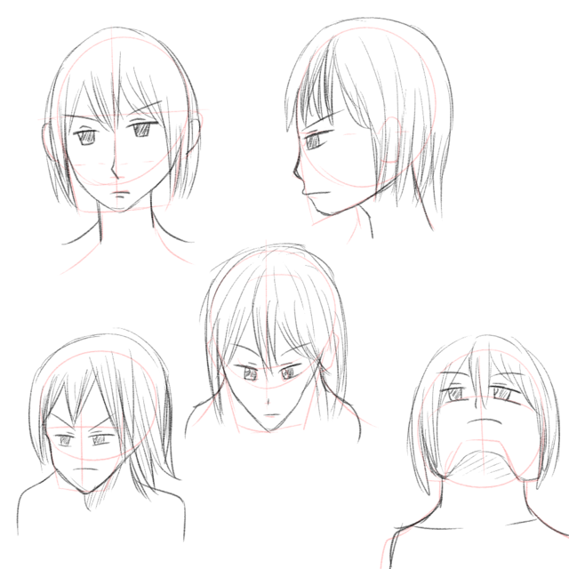 顔の描き方講座、男性