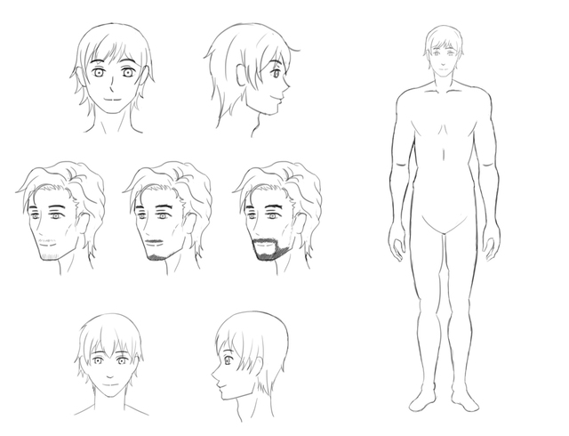 男性キャラクターの描き方