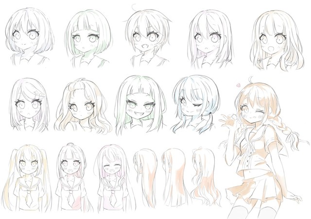 髪の描き方