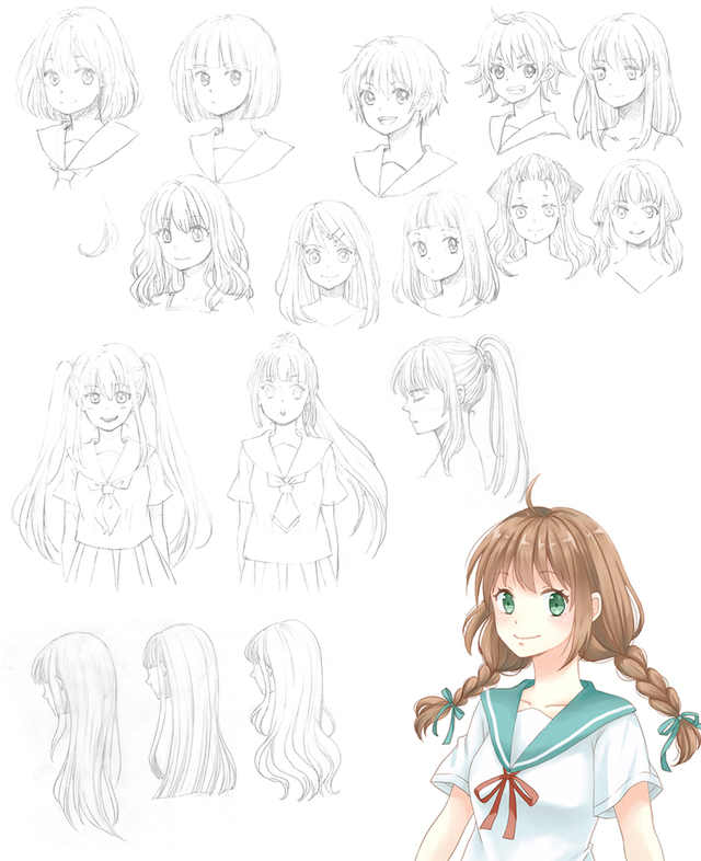 髪の描き方