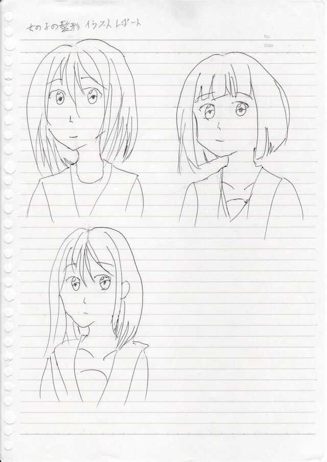 女の子の髪型練習