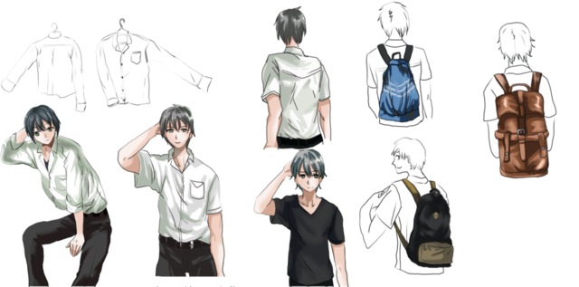 服のしわ