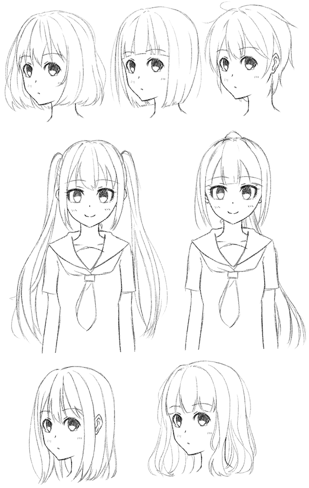 髪の毛の描き方講座。イラレポ