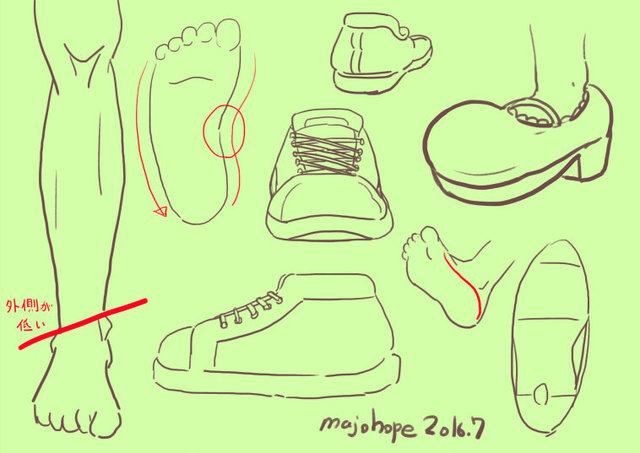 靴を描くッ！
