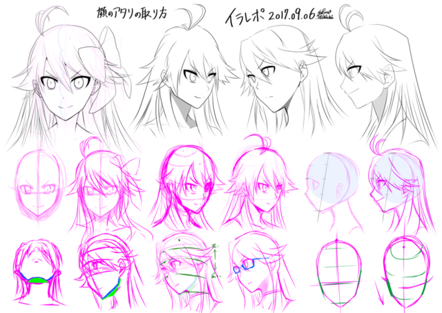 顔のアタリの取り方