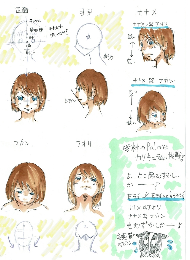 顔のあたり練習　女の子