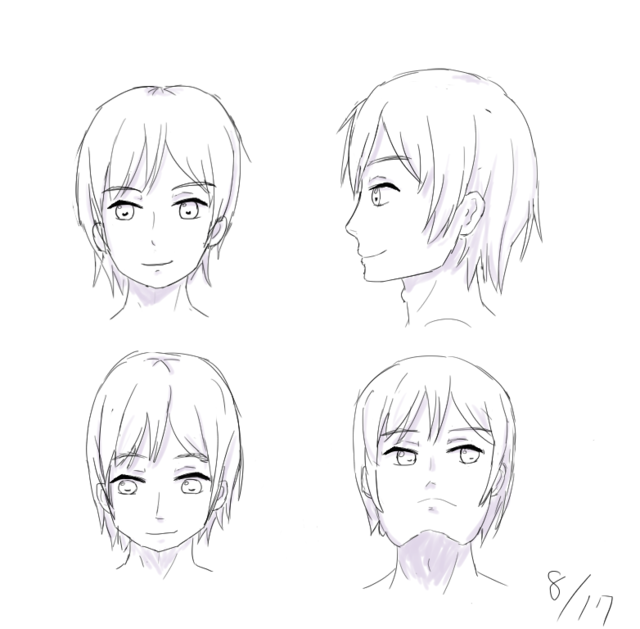 男性の顔練習