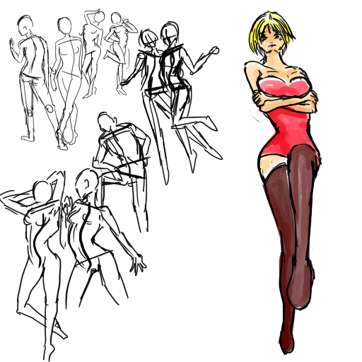 女性らしいポーズ
