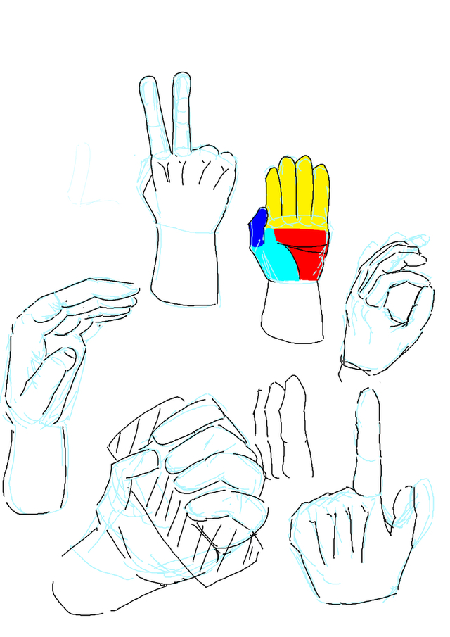 手や指の描き方講座のイラスト