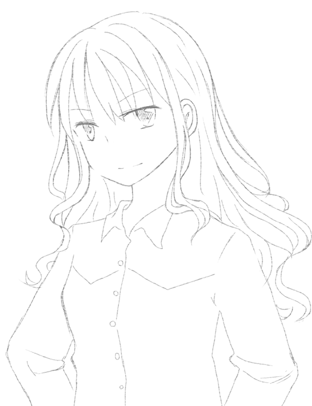 髪の描き方(ロング)