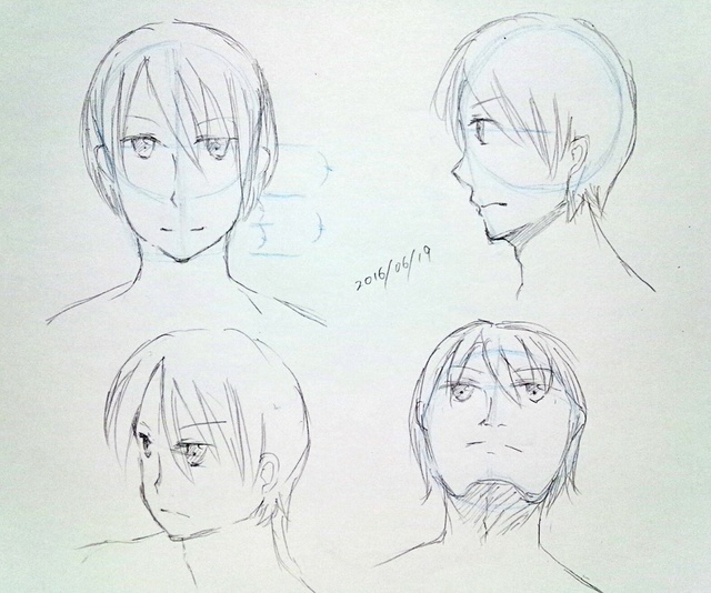 顔の描き方(男性)イラレポ