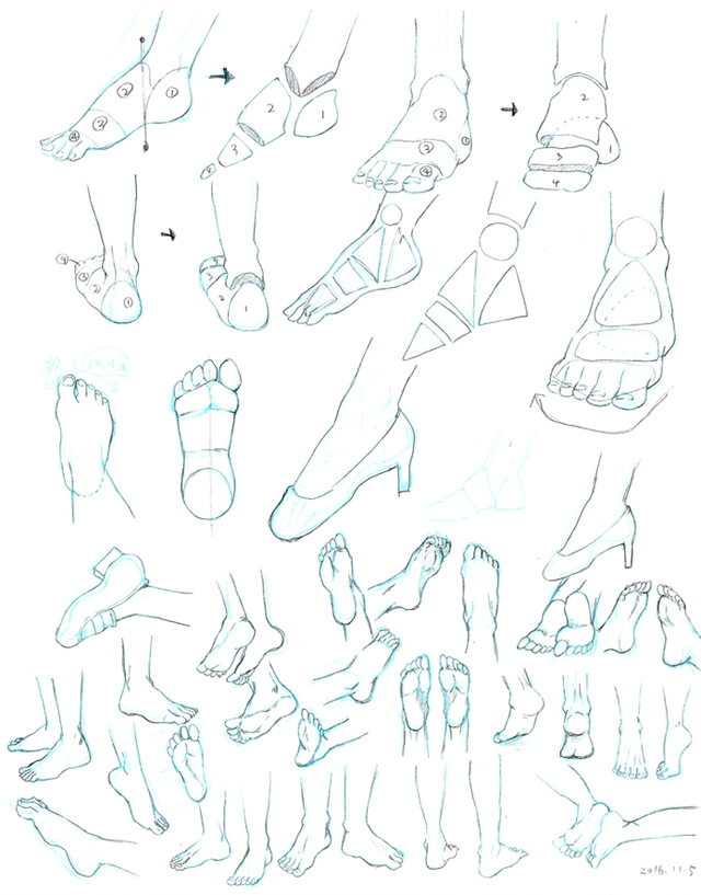 足の描き方講座