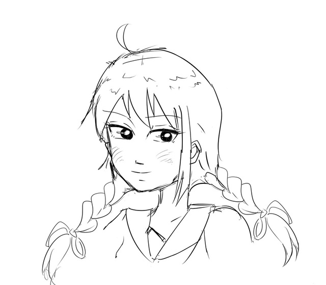 髪の毛を描く練習
