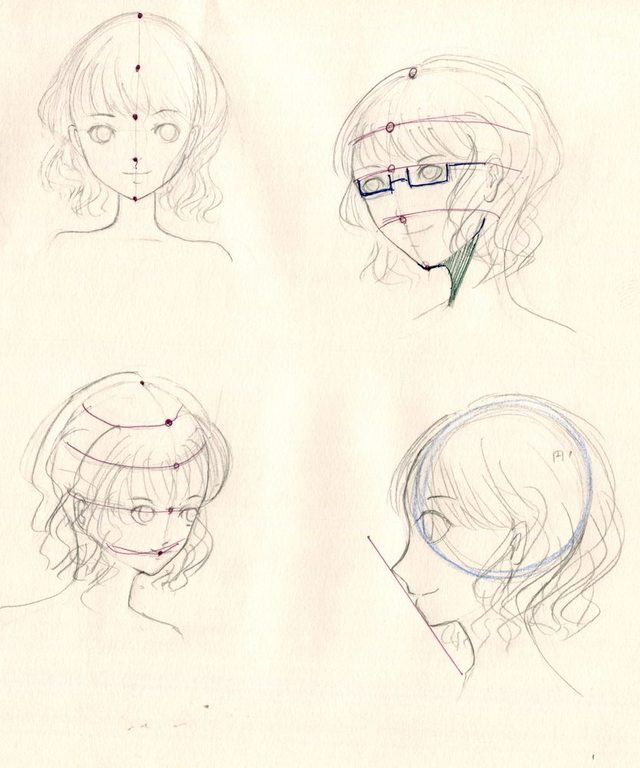 顔のアタリの取り方：イラレポ