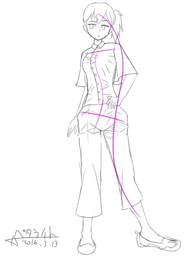 女性らしい立ち絵練習
