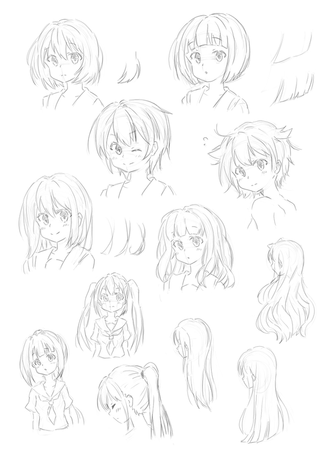 個性を演出する髪の描き方講座