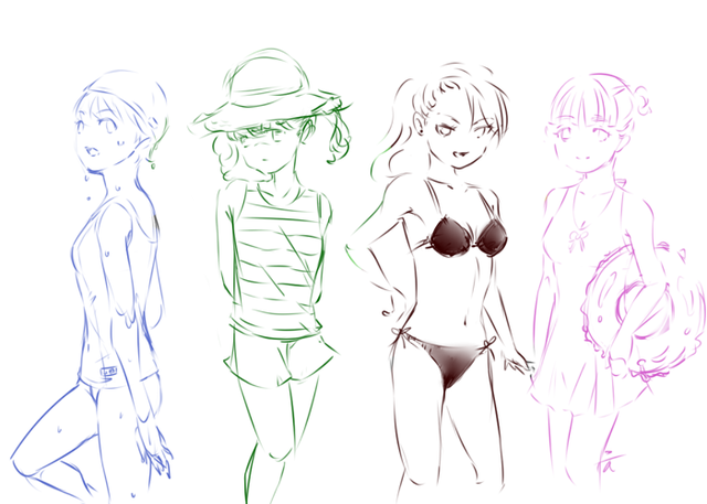水着の描き方講座