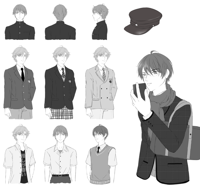 男子高校生の制服の描き方