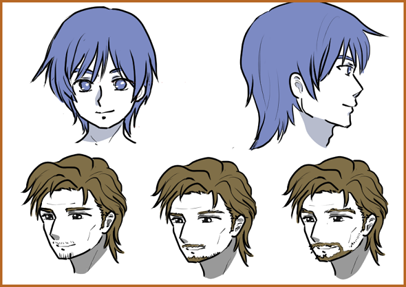 男性キャラクターの描き方講座