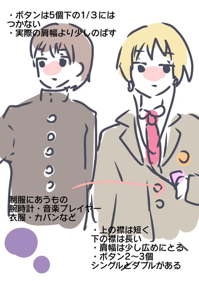 男子制服のイラレポ