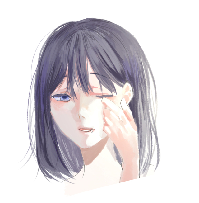 眠そうな顔　イラレポ
