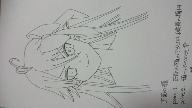 正面顔 女性(模写)