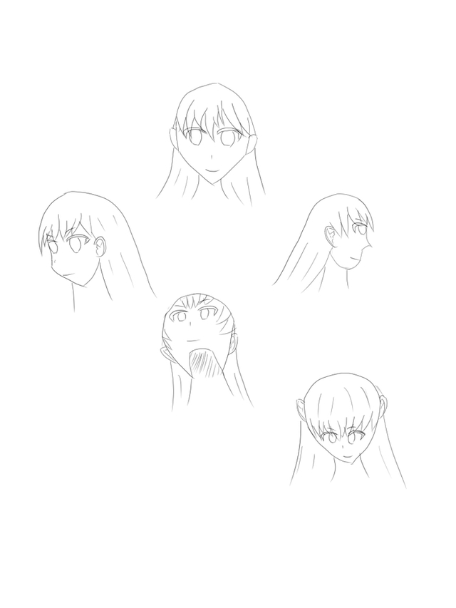 アタリ利用で女性の顔を描いた