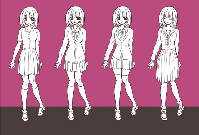女子高生の制服の描き方講座