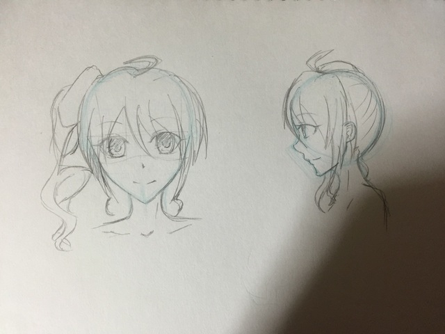 真正面と横
