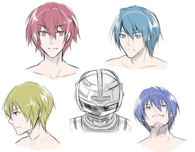 男性の顔描いてみよう！