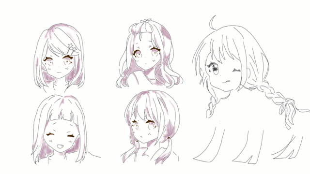 髪の毛練習