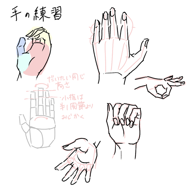 手の練習