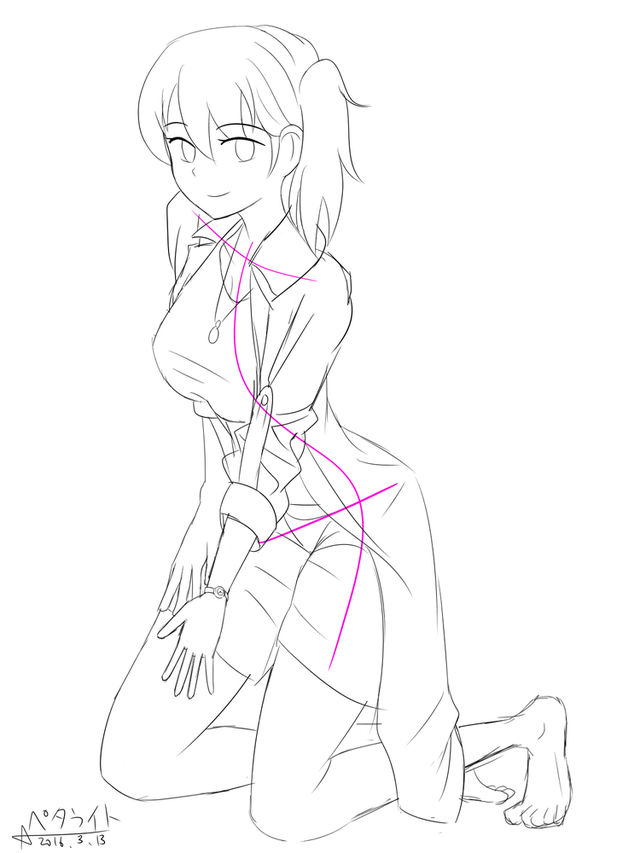 女性らしいポーズの練習