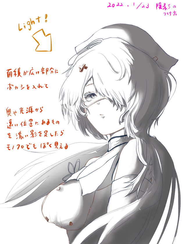 陰影講座より陰影練習