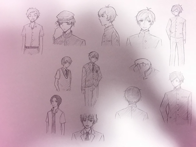 男子学生練習