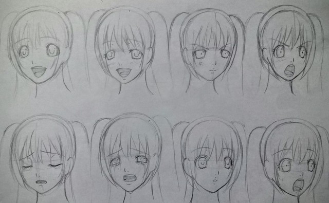 女の子の表情いろいろ