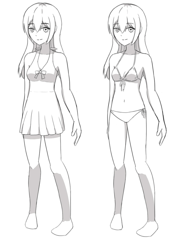 女の子の水着の描き方