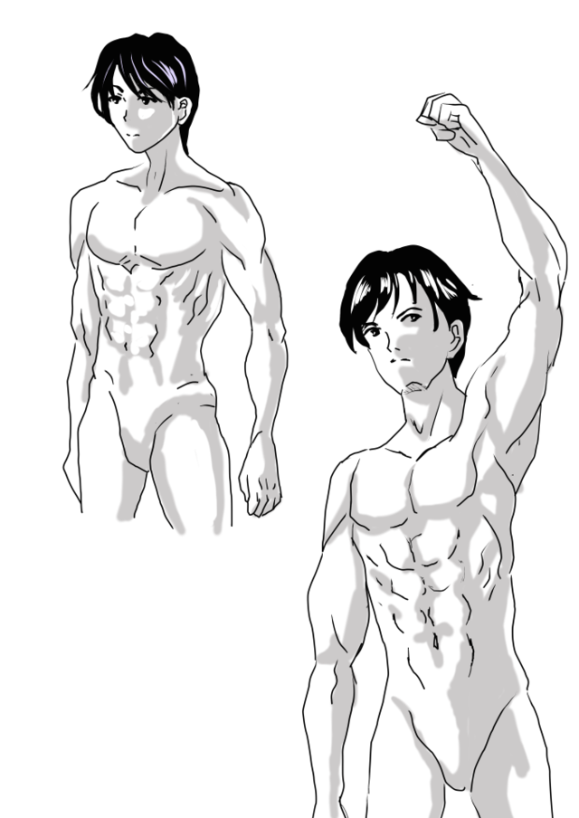 男の上半身の筋肉