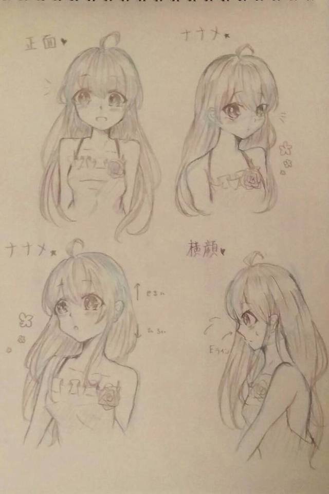 顔のあたりの描き方～練習～