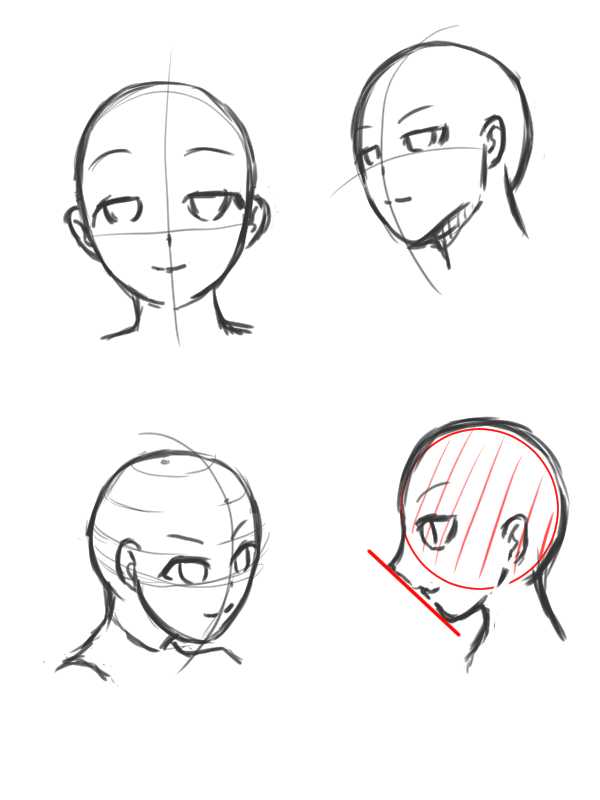 顔のアタリの取り方